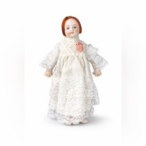 Vintage Italian Porcelain Communion Doll Lace Dress Catholic Religious Doll 7.5”